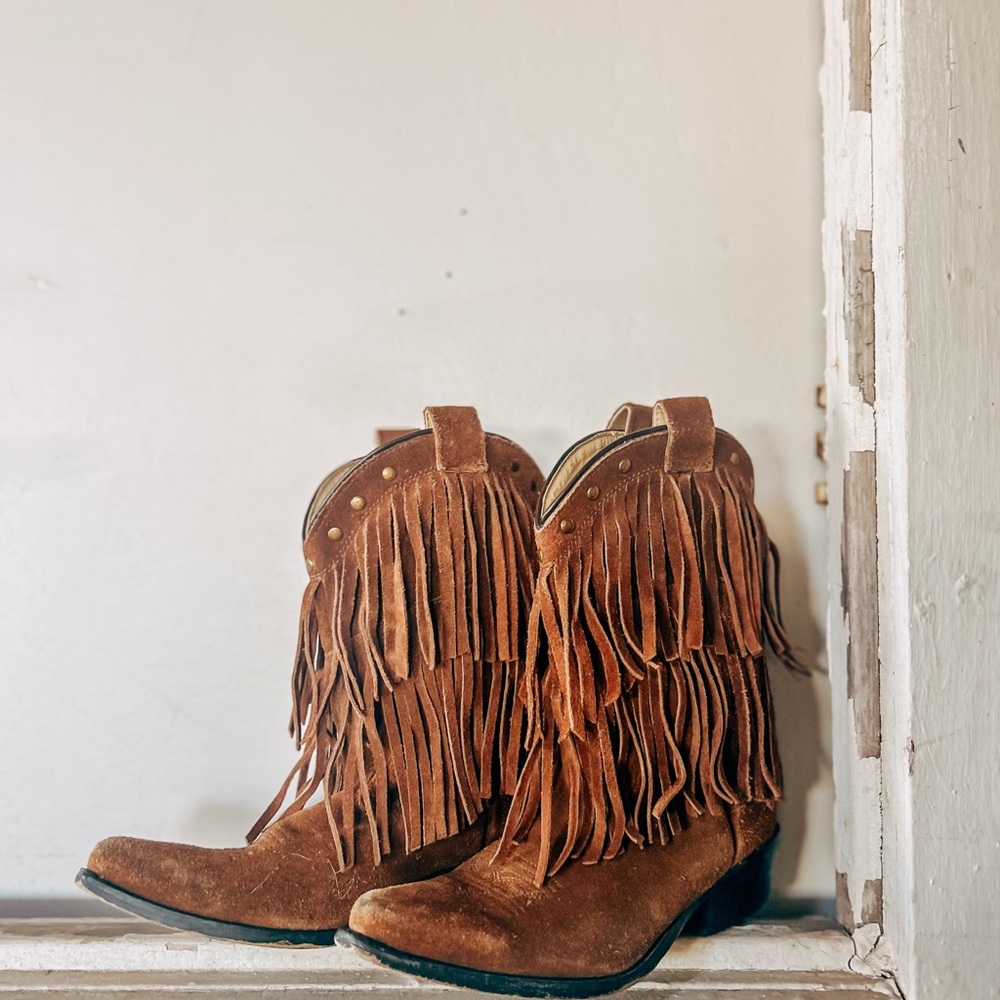 Shyanne girls Fringe Suede Cowboy Boots